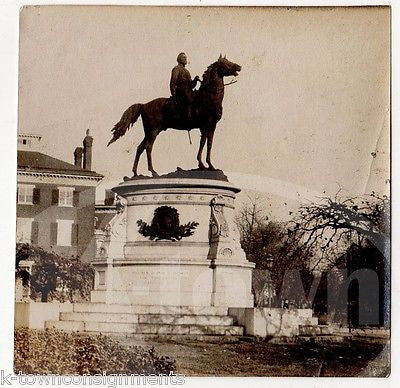 CIVIL WAR GENERALS ON HORSEBACK MEMORIAL STATUE MONUMENT ANTIQUE SNAPSHOT PHOTOS - K-townConsignments