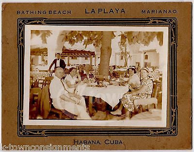 HAVANA MARIANAO BATHING BEACH HABANA CUBA BRUNCH PARTY ANTIQUE PHOTO ON BOARD - K-townConsignments