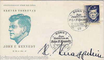 KARL HEINRICH KNAPPSTEIN GERMAN AMBASSADOR AUTOGRAPH SIGNED JFK MAIL COVER - K-townConsignments
