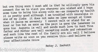 1850s CT SINGLE MOTHER ANTIQUE LETTER ANNOUNCING REMARRIAGE & NEURALGIA PAINS - K-townConsignments