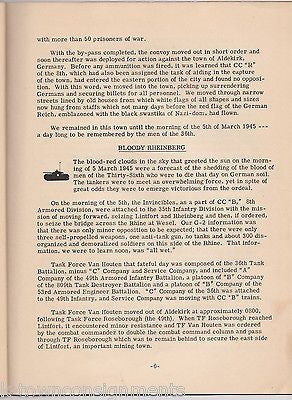 INVINCIBLE HISTORY OF THE 36th TANK BATTALION VINTAGE WWII SOLDIER'S WAR BOOK - K-townConsignments