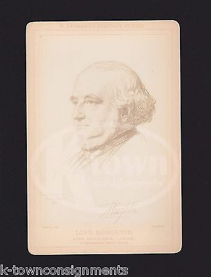 LORD HOUGHTON BRITISH POLITICIAN LONDON ANTIQUE LEHMANN ARTISTIC CABINET PHOTO - K-townConsignments