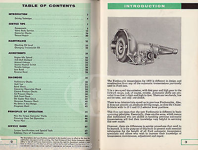FORD SERVICE TECHNICIAN VINTAGE 1959 FORDOMATIC ENGINE REPAIR MANUAL - K-townConsignments