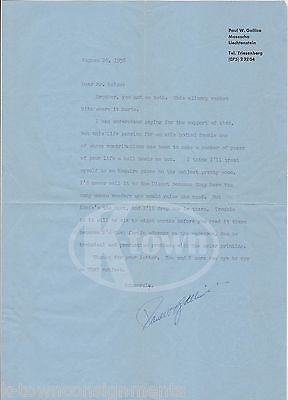 PAUL GALLICO NOVELIST WRITER VINTAGE AUTOGRAPH SIGNED ALIMONY FEMINISM LETTER - K-townConsignments