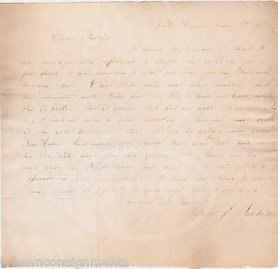 NEW HAVEN CT SMALLPOX EPIDEMIC IN AMERICA ANTIQUE HANDWRITTEN NEWS LETTER 1856 - K-townConsignments