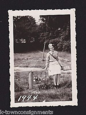 YOUNG WAC MILITARY WOMAN IN UNIFORM VINTAGE WWII HOMEFRONT SNAPSHOT PHOTO 1944 - K-townConsignments