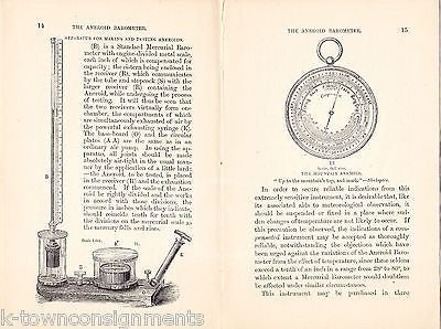 ANEROID BAROMETER ANTIQUE METEOROLOGICAL SOCIETY ILLUSTRATED GUIDE BOOK 1866 - K-townConsignments