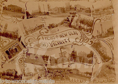 NEW ULM MINNESOTA SCENIC VIEWS 3 ANTIQUE SOUVENIR CABINET CARD PHOTOGRAPHS - K-townConsignments