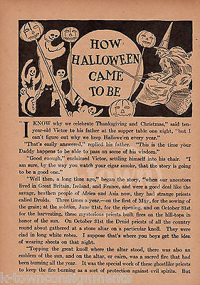 THE STORY OF HALLOWEEN ANTIQUE GRAPHIC ART CHILDREN'S ILLUSTRATION PRINTS - K-townConsignments
