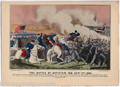 BATTLE OF ANTIETAM MARYLAND VINTAGE CIVIL WAR SOLDIERS GRAPHIC POSTER PRINT - K-townConsignments