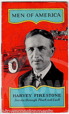 HARVEY FIRESTONE TIRES  ANTIQUE ART DECO GRAPHIC ILLUSTRATED ADVERTISING BOOK - K-townConsignments