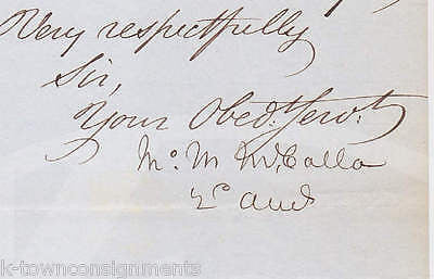 M M McCALLA MEXICAN WAR TREASURY DEPARTMENT ANTIQUE AUTOGRAPH SIGNED LETTER 1846 - K-townConsignments