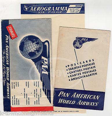 PAN AMERICAN AIRWAYS VINTAGE GRAPHIC ADVERTISING URGENT FLIGHT PACKET & FLYERS - K-townConsignments