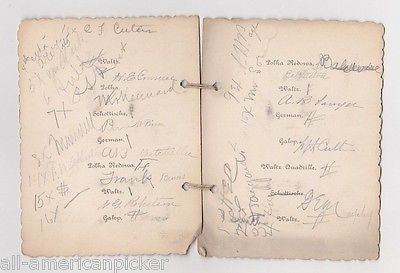 CUTE DOLLY TRINKET PASTED ON COVER ANTIQUE BOSTON GRADUATION DANCE CARD 1885 - K-townConsignments