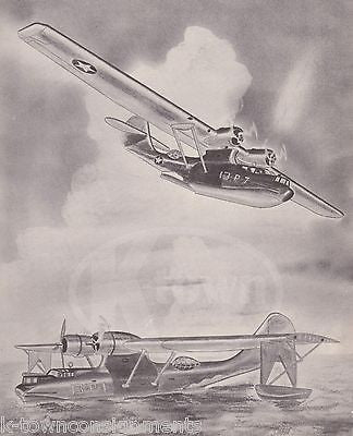 CONSOLIDATED PBY-5 CATALINA SEA PLANE WWII MILITARY AVIATION GRAPHIC ART PRINT - K-townConsignments