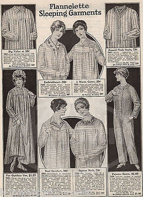 LADIES PAJAMAS WOMENS FASHIONS ANTIQUE ART DECO ADVERTISING SALES CATALOG PRINT - K-townConsignments