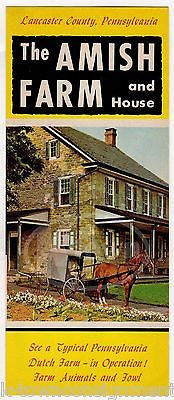 AMISH FARM & HOUSE LANCASTER PENNSYLVANIA VINTAGE GRAPHIC ADVERTISING BROCHURE - K-townConsignments