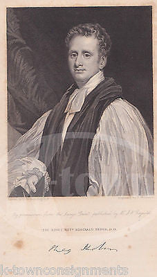 REGINALD HEBER ANGLICAN BISHOP OF CALCUTTA ANTIQUE GRAPHIC ENGRAVING PRINT - K-townConsignments