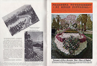 PASADENA TOURNAMENT OF ROSES FLOWER PARADE ANTIQUE PICTURE MAGAZINE PROGRAM 1938 - K-townConsignments