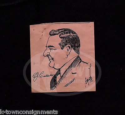 PENNSYLVANIA RAILROAD EMPLOYEE CJ CALLAHAN VINTAGE JACK BRYAN CARTOON INK SKETCH - K-townConsignments