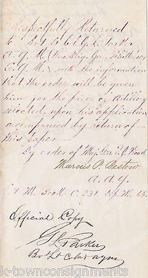 CIVIL WAR PEMBERTON VICKSBURG SURRENDER MONUMENT OFFICIAL MILITARY LETTERS 1866 - K-townConsignments