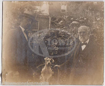 Cute Jack Russel Terrier Two Men & Their Trick Dog Antique Snapshot Photo - K-townConsignments