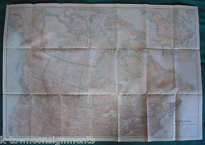 MAP OF CANADA LARGE 1930s GRAPHIC ILLUSTRATES FOLD-OUT MAP OF CANADA - K-townConsignments