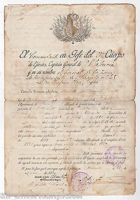 SPANISH CUBAN MILITARY COLONEL FEIJOO AUTOGRAPH SIGNED VALENCIA SPAIN DOCUMENT - K-townConsignments