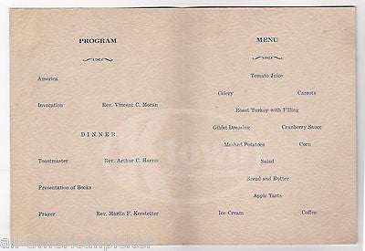 CITIZENS FIRE COMPANY GORDON PENNSYLVANIA WWII VETERANS BANQUET DINNER MENU 1947 - K-townConsignments