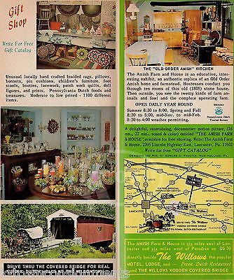 AMISH FARM & HOUSE LANCASTER PENNSYLVANIA VINTAGE GRAPHIC ADVERTISING BROCHURE - K-townConsignments