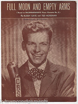 FRANK SINATRA FULL MOON & EMPTY ARMS VINTAGE GRAPHIC ILLUSTRATED SHEET MUSIC - K-townConsignments