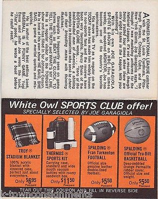 JOE GARAGIOLA FUN AND FACTS OS SPORTS VINTAGE GRAPHIC ILLUSTRATED SPORTS BOOKLET - K-townConsignments