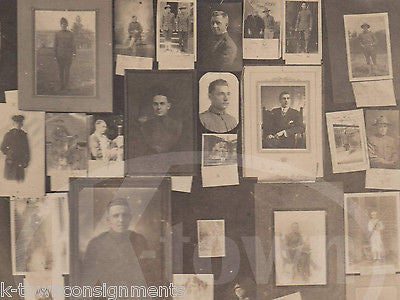 WWI PATRIOTIC MEMORIAL SOLDIERS PHOTO DISPLAY UNUSUAL ANTIQUE PHOTOGRAPH DISPLAY - K-townConsignments