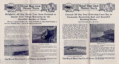 PORTLAND ME NEW ENGLAND ROYAL BLUE LINE TRAIN VINTAGE MOTOR TOURS BROCHURE - K-townConsignments