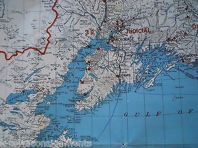 ALASKA KROLL MAP COMPANY LARGE VINTAGE TRAVEL SOUVENIR FOLD-OUT MAP - K-townConsignments