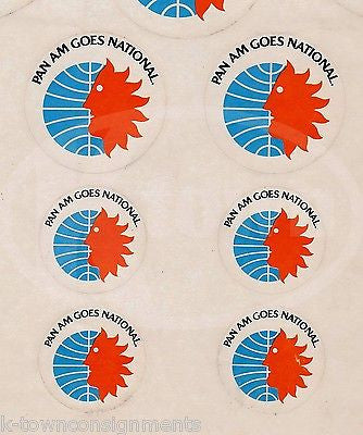 PAN AMERICAN NATIONAL AIRLINES VINTAGE GRAPHIC ADVERTISING INTERIM LOGO STICKERS - K-townConsignments