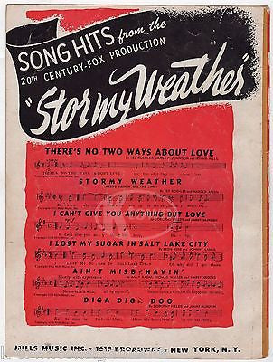 LENA HORNE STORMY WEATHER MOVIE SONG VINTAGE GRAPHIC ART SHEET MUSIC 1933 - K-townConsignments