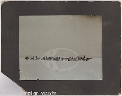 HORSE DRAWN SNOW SLEIGH DRIVER TEAMS IDed ANTIQUE OUTDOOR GROUP PHOTOGRAPH - K-townConsignments