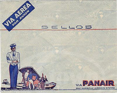 PAN AMERICAN AIRWAYS CLIPPER AIRLINERS VINTAGE GRAPHIC ADVERTISING AIRMAIL COVER - K-townConsignments