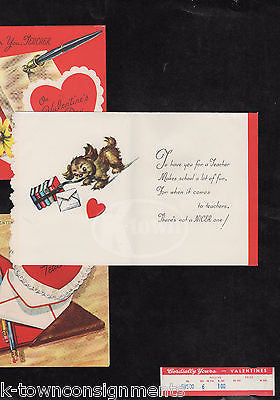 CUTEPUPPY DOG FOR TEACHER VINTAGE VALENTINE'S DAY GREETING CARD SALES DISPLAY - K-townConsignments