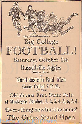 RUSSELLVILLE AGGIES VS NORTHESTERN COLLEGE FOOTBALL GAME ANTIQUE NEWSPRINT 1927 - K-townConsignments