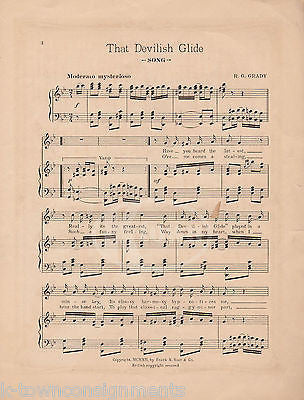 THAT DEVILISH GLIDE RAG ANTIQUE SATAN COSTUME GRAPHIC ART COVER SHEET MUSIC 1912 - K-townConsignments