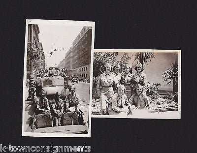 JEEP TRUCK FULL OF WAC MILITARY WOMEN IN UNIFORM VINTAGE WWII SNAPSHOT PHOTOS - K-townConsignments