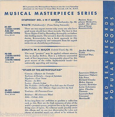 TSCHAIKOWSKY CLASSICAL MUSIC VINTAGE VICTOR RECORDS ADVERTISING FLYER 1937 - K-townConsignments