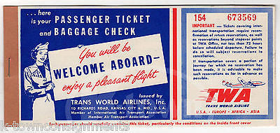 TWA TRANS WORLD AIRLINES DAYTON VINTAGE GRAPHIC ADVERTISING FLIGHT TICKET STUB - K-townConsignments