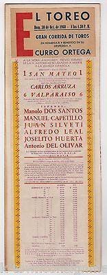 CARLOS ARRUZA THE CYCLONE SPANISH BULL FIGHTER VINTAGE PROGRAM POSTER CARD - K-townConsignments