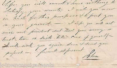 NEW YORK CITY ECONOMIC HARDSHIPS ANTIQUE HANDWRITTEN LETTER WARNING BROTHER 1829 - K-townConsignments