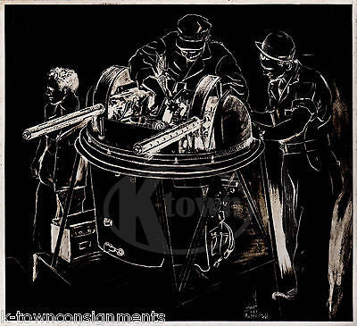 ASSEMBLING WWII BOMBER GUN TURRET VINTAGE PROPAGANDA ART SLIDE TRANSPARENCY - K-townConsignments