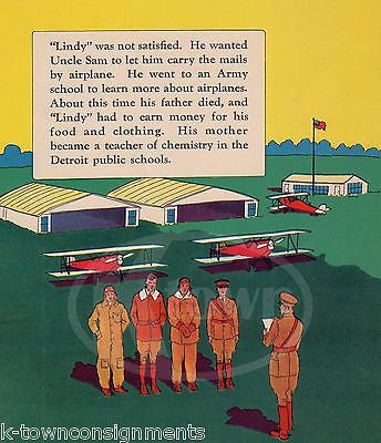 CHARLES LINDBERGH ARMY FLIGHT SCHOOL ANTIQUE GRAPHIC ILLUSTRATION PRINT 1929 - K-townConsignments