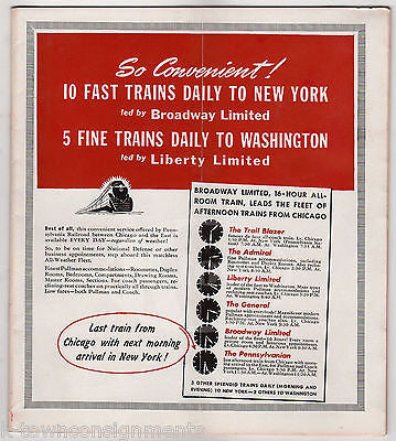 PENNSYLVANIA RAILROAD VINTAGE WWII ERA GRAPHIC ADVERTISING TIMETABLE BOOK 1942 - K-townConsignments